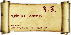 Nyéki Beatrix névjegykártya